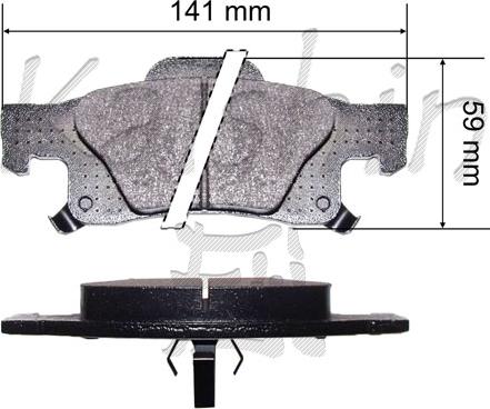 Kaishin FK10203 - Комплект спирачно феродо, дискови спирачки vvparts.bg