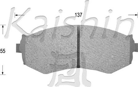 Kaishin FK1154 - Комплект спирачно феродо, дискови спирачки vvparts.bg