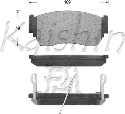 Kaishin FK1158 - Комплект спирачно феродо, дискови спирачки vvparts.bg