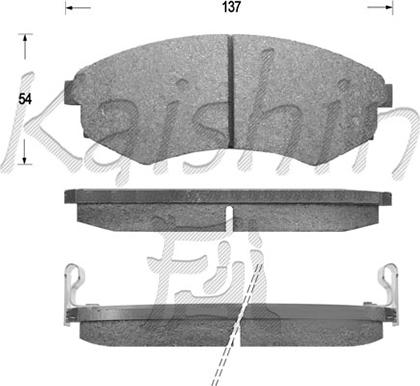 Kaishin FK11053 - Комплект спирачно феродо, дискови спирачки vvparts.bg