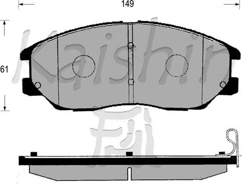 Kaishin FK11173 - Комплект спирачно феродо, дискови спирачки vvparts.bg