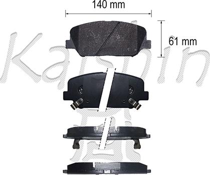 Kaishin FK11305 - Комплект спирачно феродо, дискови спирачки vvparts.bg