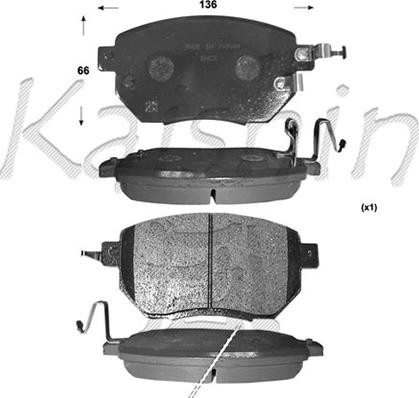 Kaishin FK1264 - Комплект спирачно феродо, дискови спирачки vvparts.bg