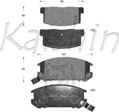 Kaishin FK2099 - Комплект спирачно феродо, дискови спирачки vvparts.bg