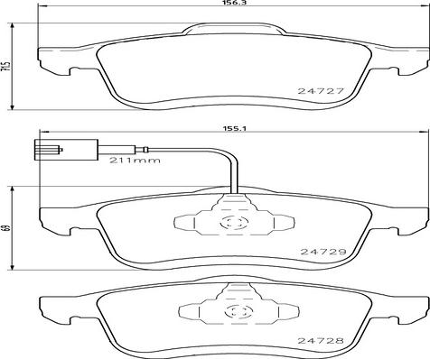 Kaishin FK20063 - Комплект спирачно феродо, дискови спирачки vvparts.bg