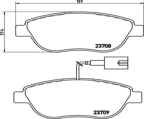 Kaishin FK20001 - Комплект спирачно феродо, дискови спирачки vvparts.bg