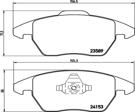 BOSCH 986424825 - Комплект спирачно феродо, дискови спирачки vvparts.bg