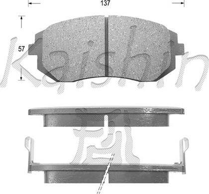 Kaishin FK7055 - Комплект спирачно феродо, дискови спирачки vvparts.bg