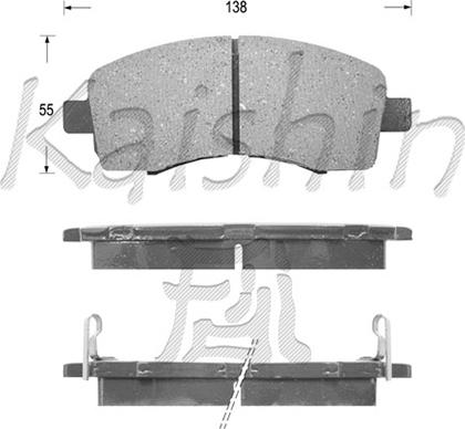 Kaishin FK7039 - Комплект спирачно феродо, дискови спирачки vvparts.bg