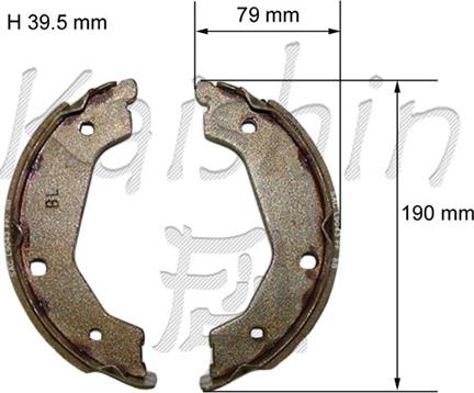 Kaishin K10021 - Комплект спирачна челюст, ръчна спирачка vvparts.bg