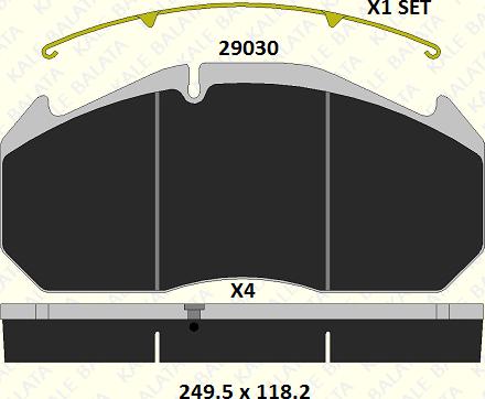 KALE 29030 282 14 - Комплект спирачно феродо, дискови спирачки vvparts.bg