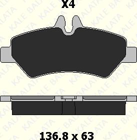 KALE 29190 190 04 - Комплект спирачно феродо, дискови спирачки vvparts.bg