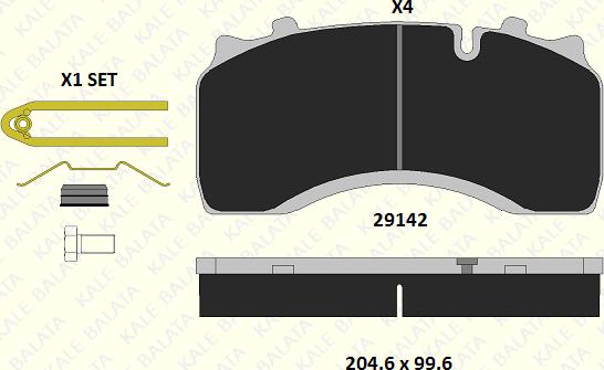 KALE 29142 298 14 - Комплект спирачно феродо, дискови спирачки vvparts.bg