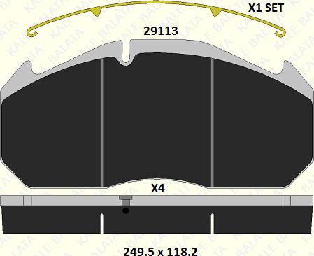 KALE 29113 282 14 - Комплект спирачно феродо, дискови спирачки vvparts.bg