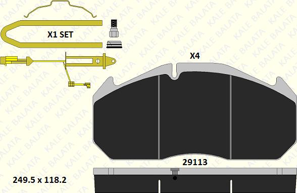 KALE 29113 282 24 - Комплект спирачно феродо, дискови спирачки vvparts.bg