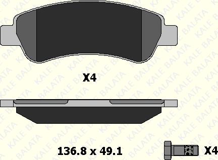 KALE 24465 190 14 - Комплект спирачно феродо, дискови спирачки vvparts.bg