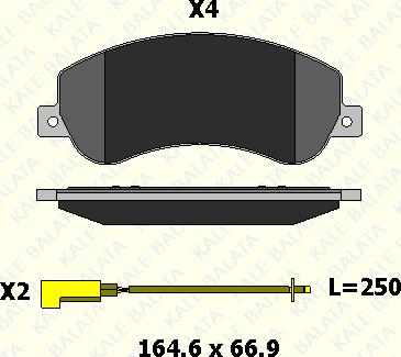 KALE 24484 185 05 - Комплект спирачно феродо, дискови спирачки vvparts.bg