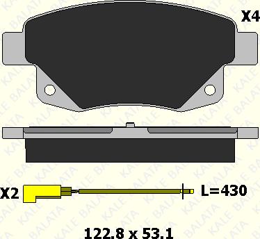 KALE 24486 170 05 - Комплект спирачно феродо, дискови спирачки vvparts.bg