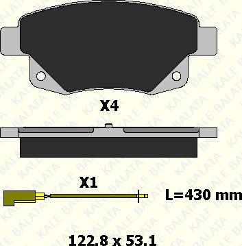 KALE 24486 170 35 - Комплект спирачно феродо, дискови спирачки vvparts.bg