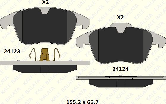 KALE 24123 203 05 - Комплект спирачно феродо, дискови спирачки vvparts.bg