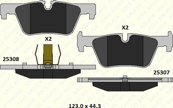 KALE 25307 172 05 - Комплект спирачно феродо, дискови спирачки vvparts.bg