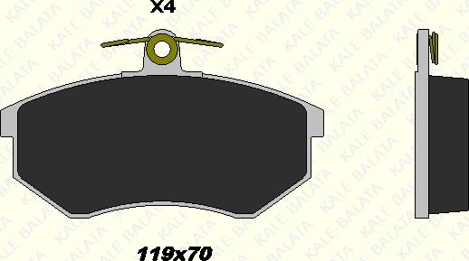 KALE 20669 162 14 - Комплект спирачно феродо, дискови спирачки vvparts.bg