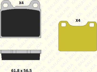 KALE 20755 150 14 - Комплект спирачно феродо, дискови спирачки vvparts.bg