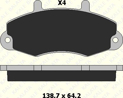 KALE 21470 190 04 - Комплект спирачно феродо, дискови спирачки vvparts.bg