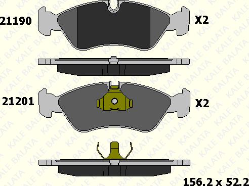 KALE 21190 175 05 - Комплект спирачно феродо, дискови спирачки vvparts.bg