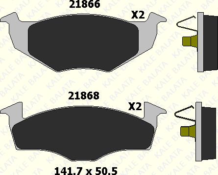 KALE 21866 153 05 - Комплект спирачно феродо, дискови спирачки vvparts.bg