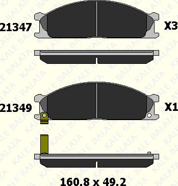 KALE 21347 170 05 - Комплект спирачно феродо, дискови спирачки vvparts.bg