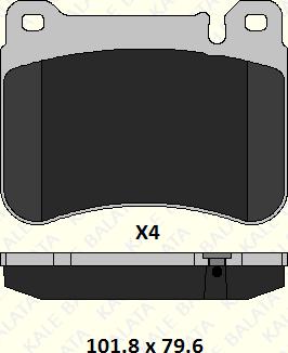 KALE 23945 165 04 - Комплект спирачно феродо, дискови спирачки vvparts.bg