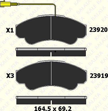 KALE 23919 191 05 - Комплект спирачно феродо, дискови спирачки vvparts.bg