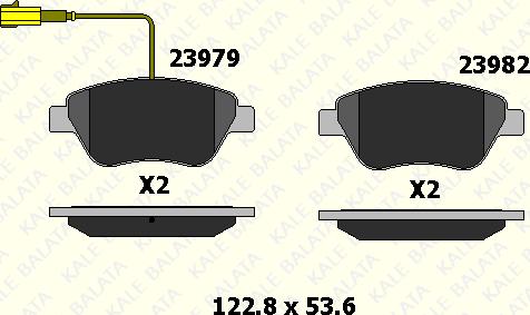 KALE 23982 178 45 - Комплект спирачно феродо, дискови спирачки vvparts.bg