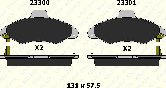 KALE 23300 186 05 - Комплект спирачно феродо, дискови спирачки vvparts.bg