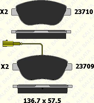 KALE 23710 192 35 - Комплект спирачно феродо, дискови спирачки vvparts.bg