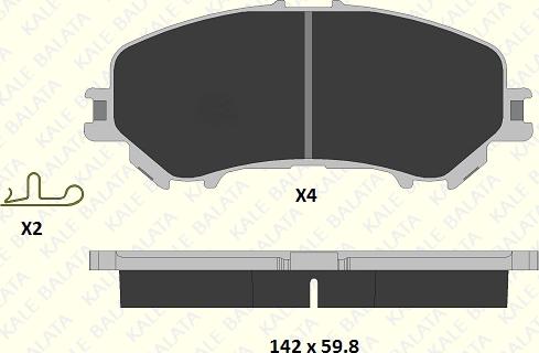 KALE 22065 167 14 - Комплект спирачно феродо, дискови спирачки vvparts.bg