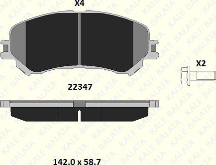 KALE 22347 185 14 - Комплект спирачно феродо, дискови спирачки vvparts.bg