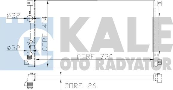 KALE OTO RADYATÖR 197000 - Радиатор, охлаждане на двигателя vvparts.bg