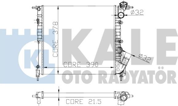 KALE OTO RADYATÖR 146900 - Радиатор, охлаждане на двигателя vvparts.bg