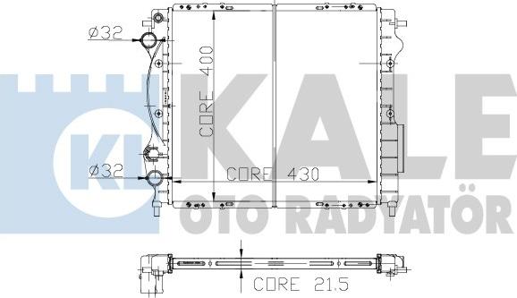 KALE OTO RADYATÖR 146200 - Радиатор, охлаждане на двигателя vvparts.bg