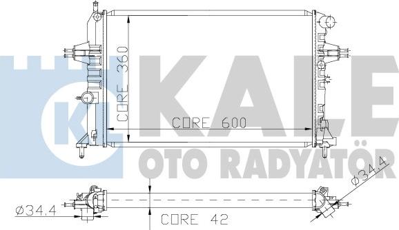 KALE OTO RADYATÖR 141000 - Радиатор, охлаждане на двигателя vvparts.bg