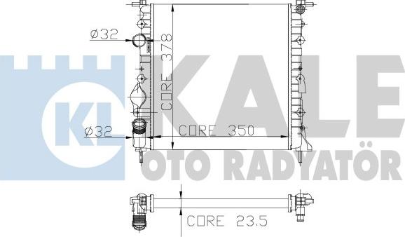 KALE OTO RADYATÖR 159500 - Радиатор, охлаждане на двигателя vvparts.bg