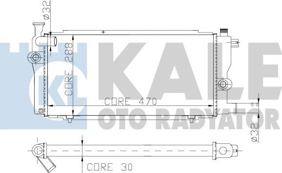 KALE OTO RADYATÖR 156800 - Радиатор, охлаждане на двигателя vvparts.bg