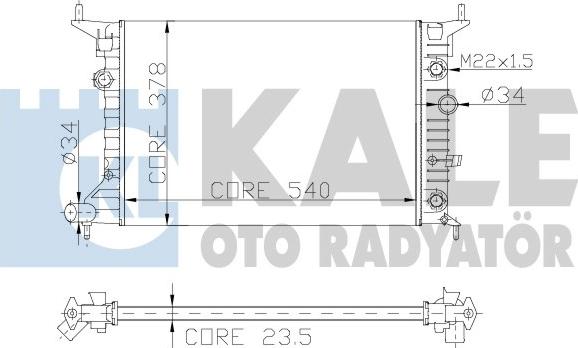 KALE OTO RADYATÖR 151200 - Радиатор, охлаждане на двигателя vvparts.bg