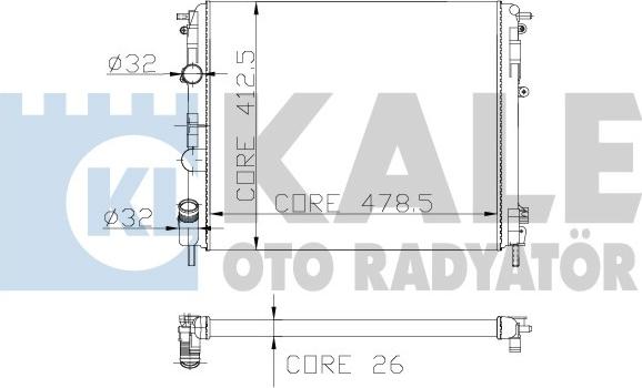 KALE OTO RADYATÖR 169300 - Радиатор, охлаждане на двигателя vvparts.bg