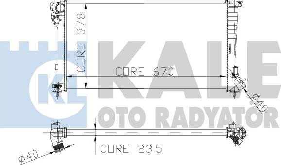 KALE OTO RADYATÖR 160900 - Радиатор, охлаждане на двигателя vvparts.bg