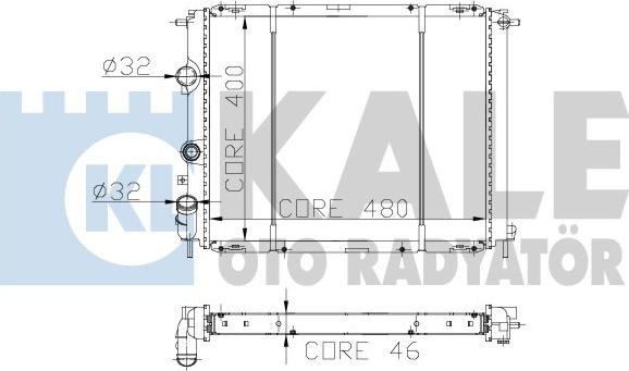 KALE OTO RADYATÖR 162400 - Радиатор, охлаждане на двигателя vvparts.bg