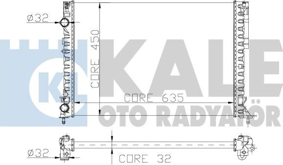 KALE OTO RADYATÖR 162600 - Радиатор, охлаждане на двигателя vvparts.bg