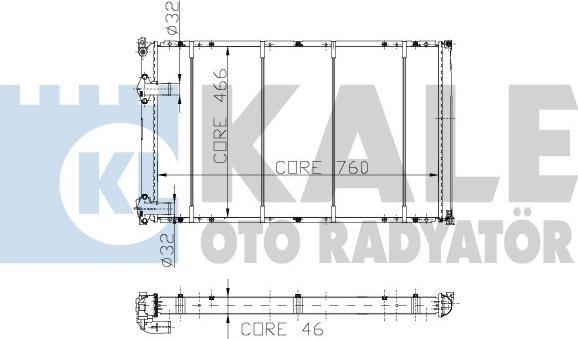 KALE OTO RADYATÖR 162200 - Радиатор, охлаждане на двигателя vvparts.bg